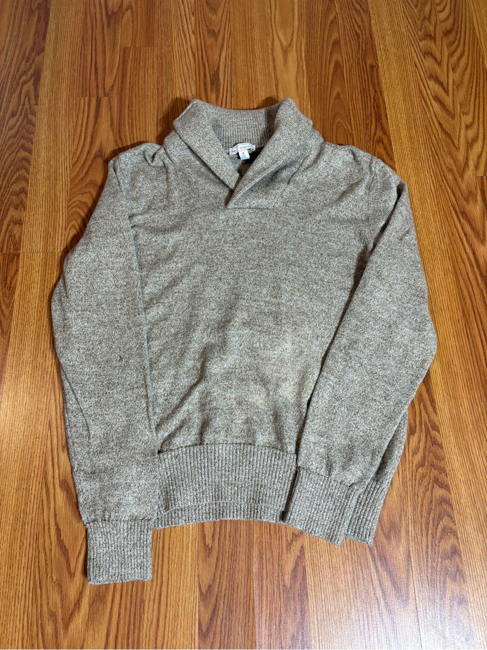 GAP Men's V-Neck Shawl Sweater - Taupe Heather